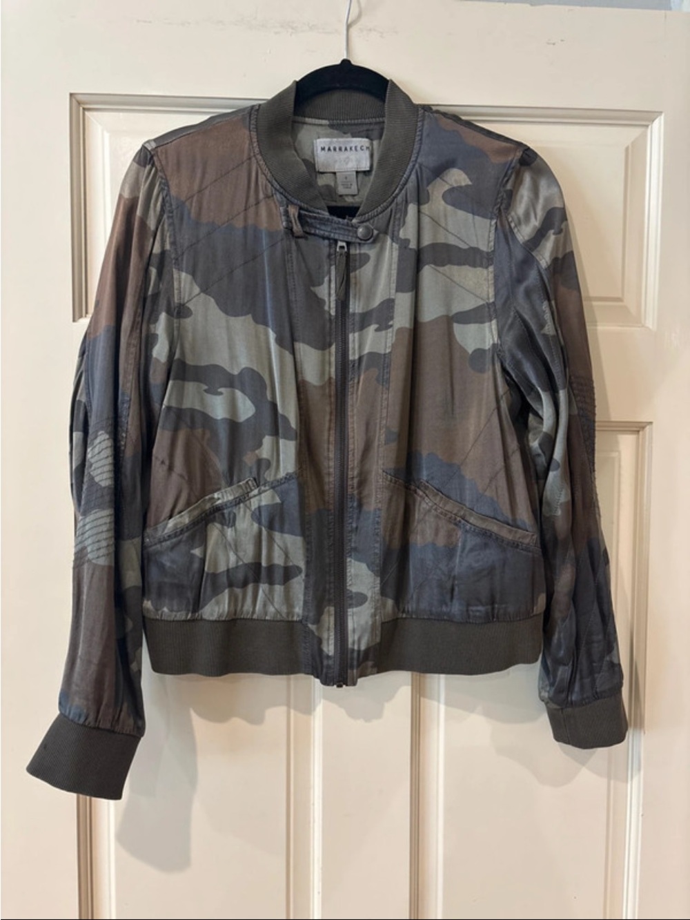 Marrakech Olive Camo Bomber Jacket
